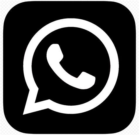 whatsapp black logo icon.